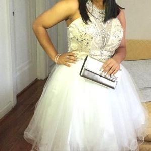 Ivory/champagne dress with rhinestone details